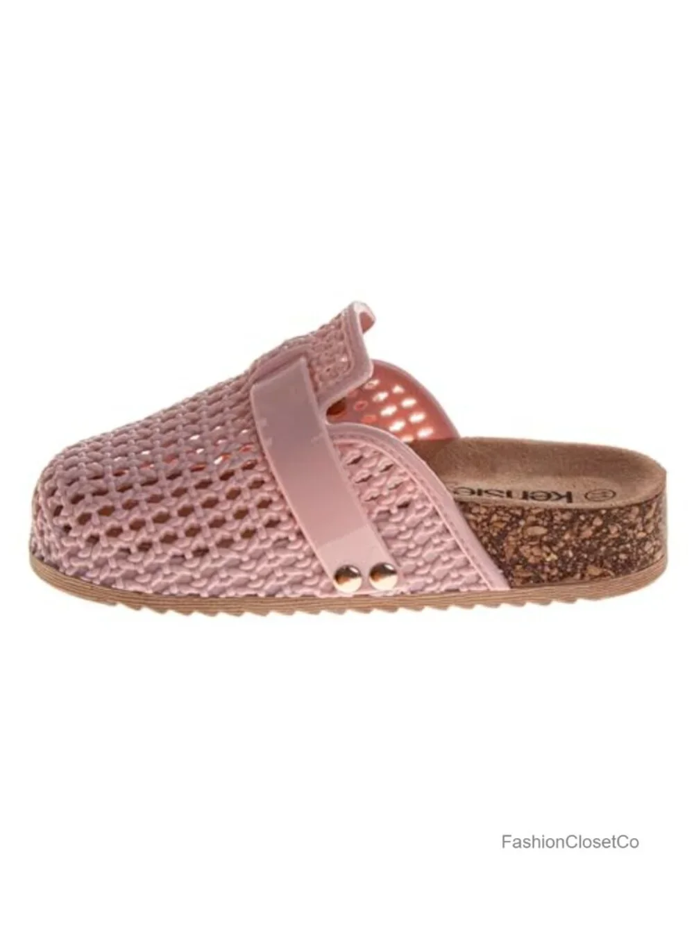 Girls Woven Clog Sandals Closed Toe Slip-On Buckle Strap Summer Mules